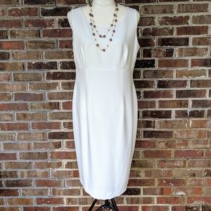 Kasper White Sheath Dress Size 10